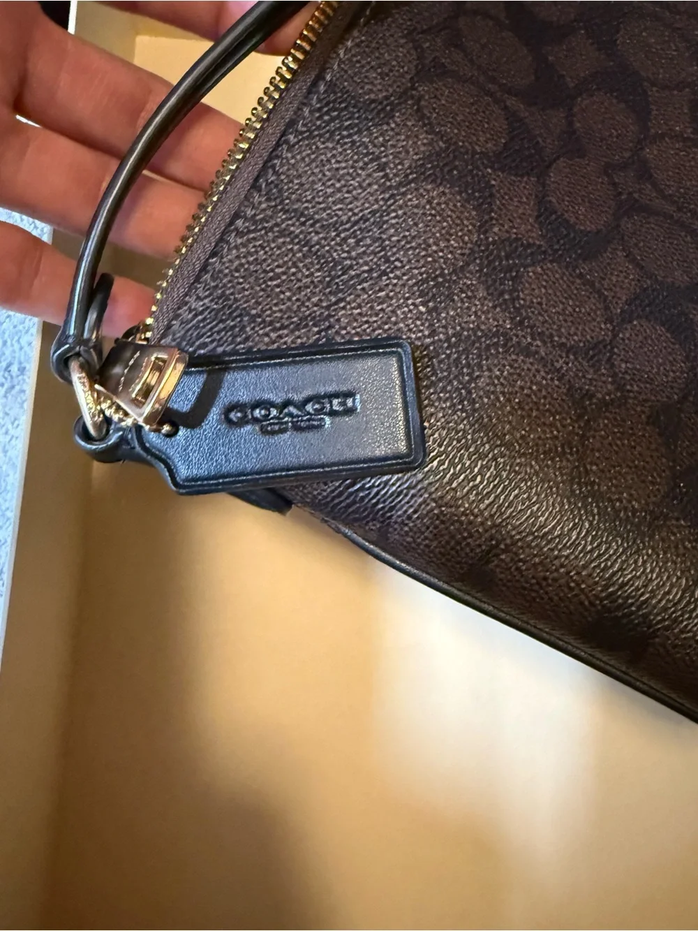 Coach Brown Signature Crossbody with Gold Hardware